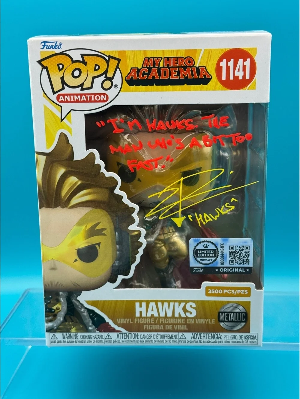 Zeno Robinson signed Hawks MHA LE 3500 Metallic Funko pop with MAS COA